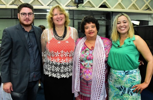 M Goretti com Prof. Rodrigo Canal da Faculdade de Filosofia da UFPA Olga Lúcia Freitas do Departamento de Geografia da UFPR e prof. Augusta Freitas Canal da Faculdade de Turismo da UFPA
