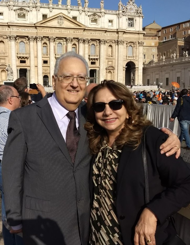 Vicente Malheiros e sua esposa Vaticano